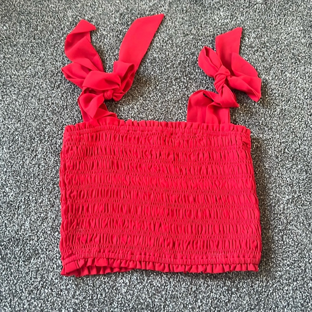 Altar’d State Red Bow Cropped Tank